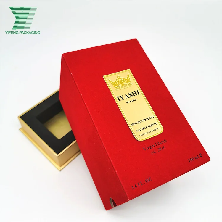 Luxury Custom Dust Prevention Velvet Flocking Hand Made Cardboard Gift Box 50ml Perfume Bottle Packaging