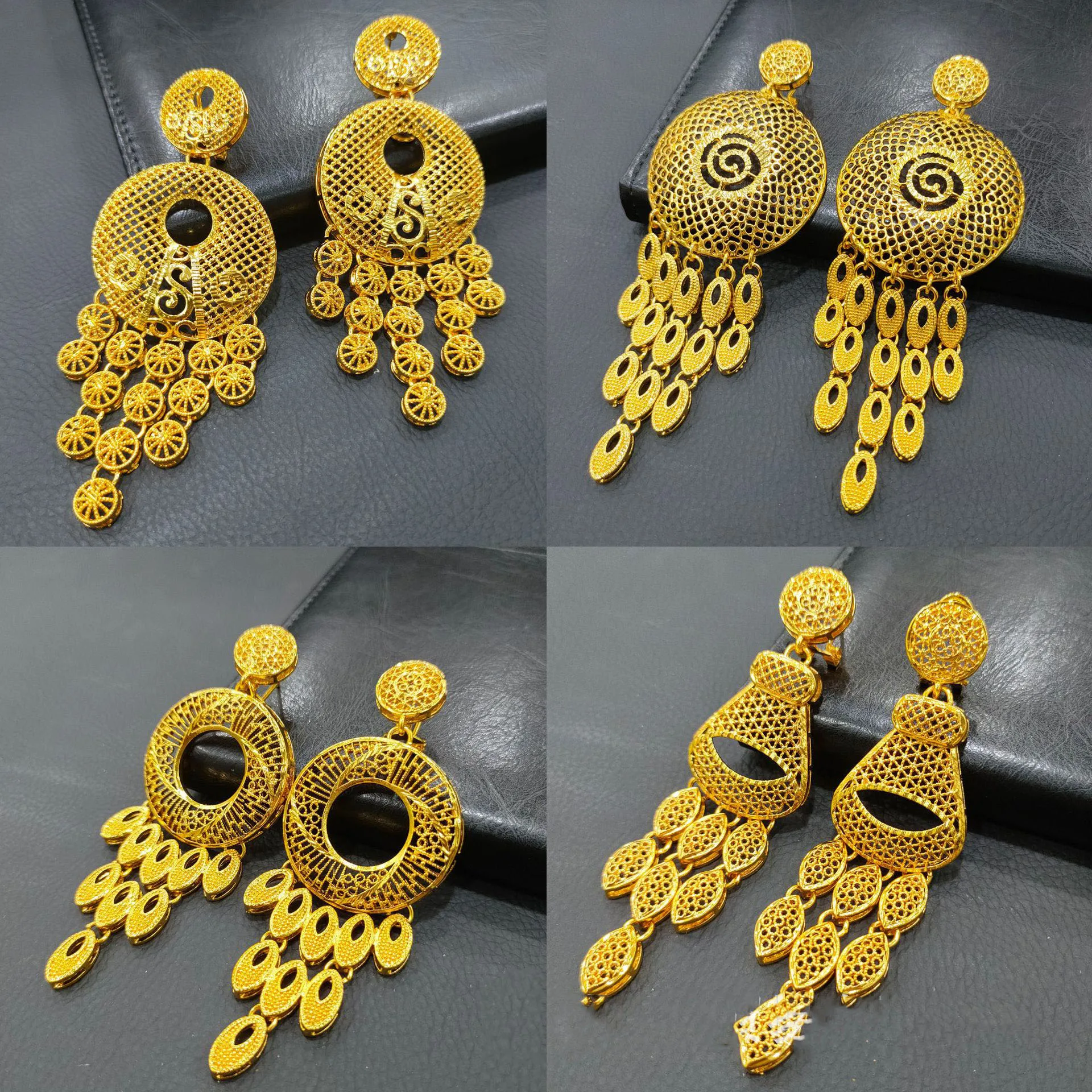 Gold Plating bride wedding long earrings style wedding jewelry copper tassel pendant earrings wholesale