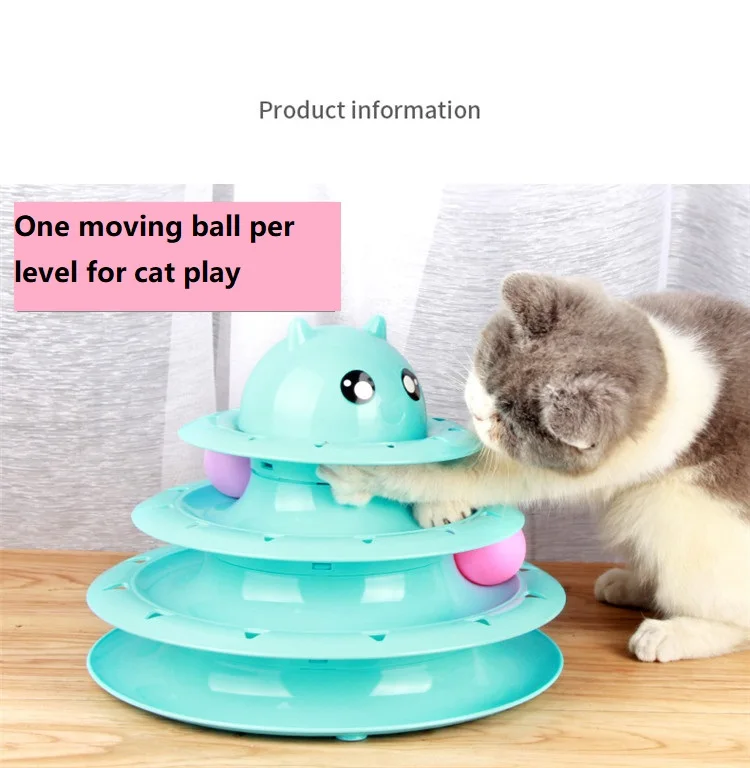 Luxury New Luxurious 3-layer round trackball Cute Fun Cat Toys