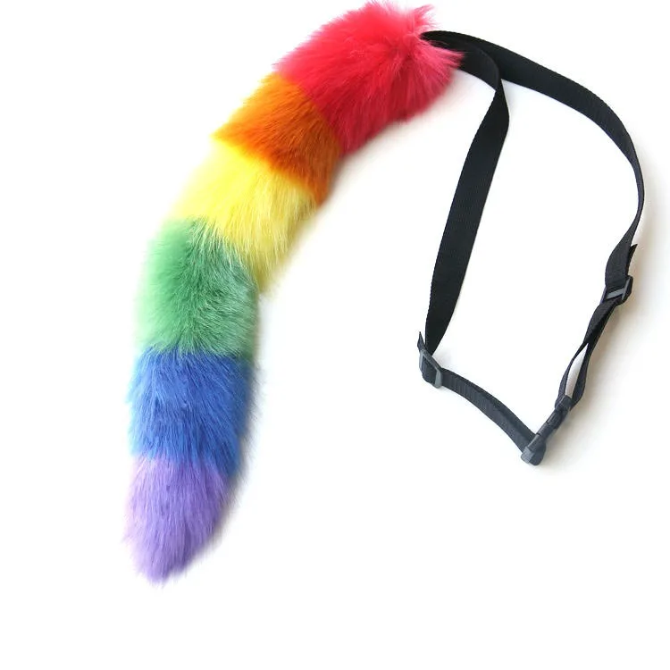 cosplay faux fur fox tail adjustable elastic fox tail tent and adjusted fox tail
