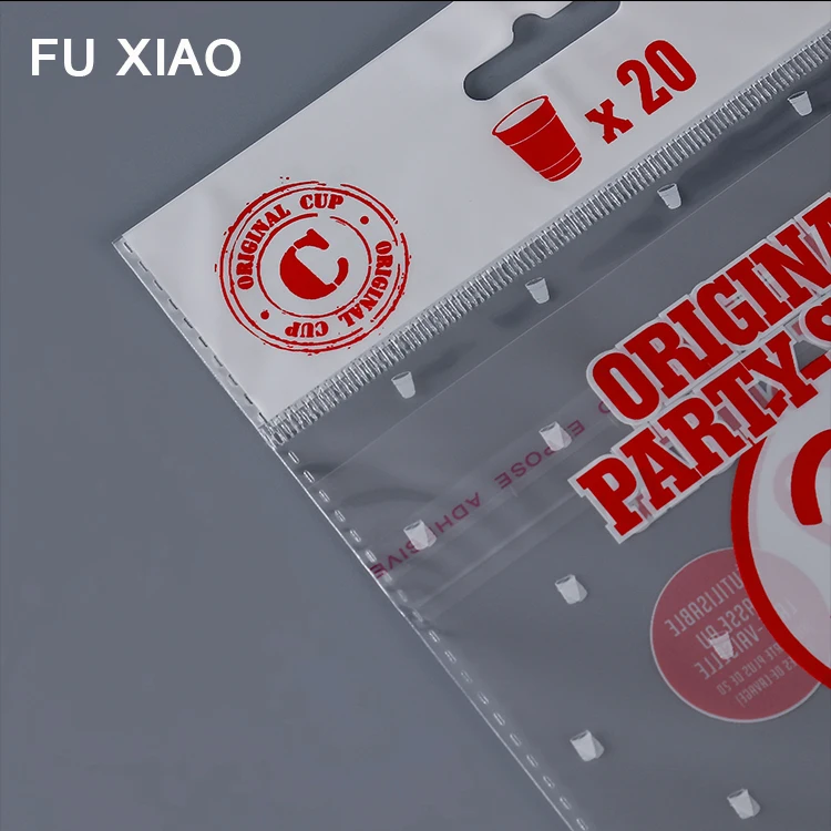 High Quality 100pcs Custom Logo Print Small Plastic Packaging opp Custom Bag Header Sealing Bag For Candy Package