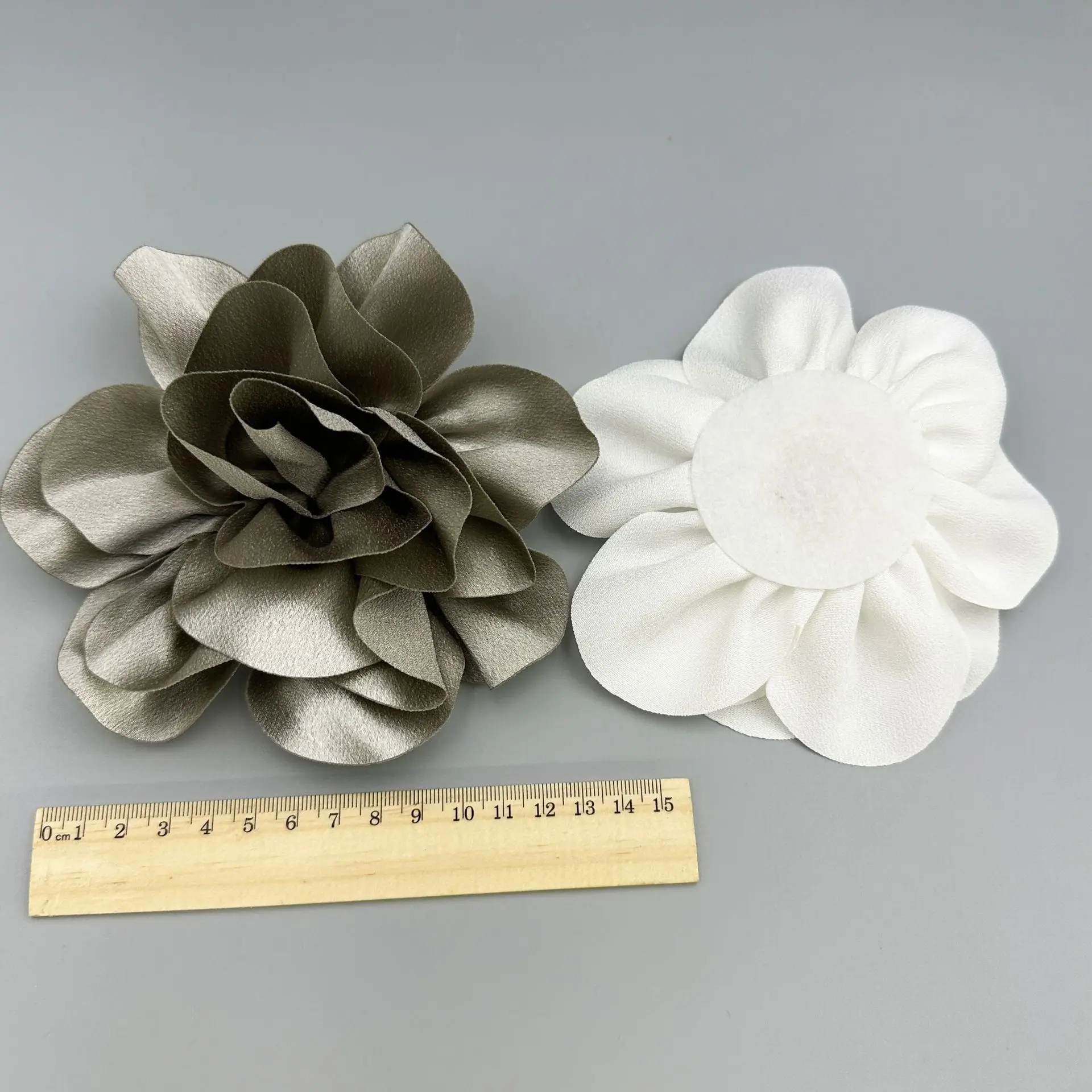 Artificial Decorative Handmade Chiffon Fabric Clothing Flower Handmade Custom Kids Solid Color Chiffon 3d Fabric Flowers