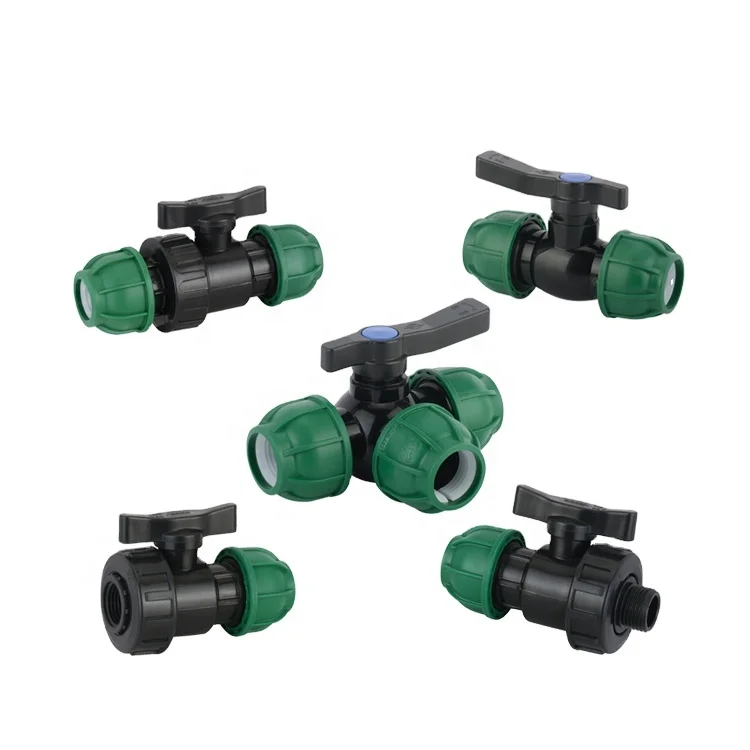 High Quality pp Single Male Union Ball Valve pp Compression Ball Valve