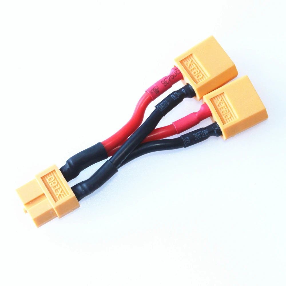 Connectors Adaptor Cable Extension Y Splitter 14AWG 100mm Silicone Wire Parallel Battery Connection  Parallel XT60 For RC