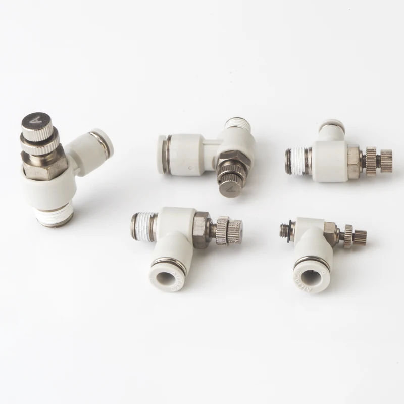PSLA/B White Pneumatic Quick-Insert Throttle Valve Speed-Insert Connector Thread Speed Regulating Valve