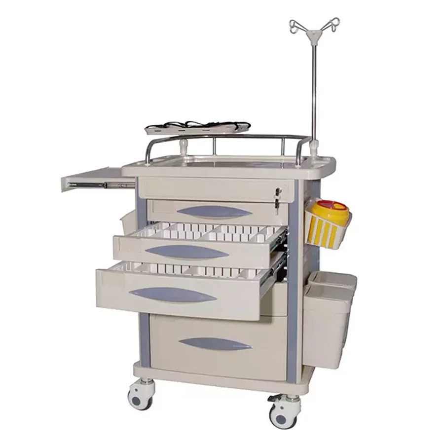 Медицинская Тележка для лечения инструментов из АБС-пластика больничная медицинская аварийная тележка