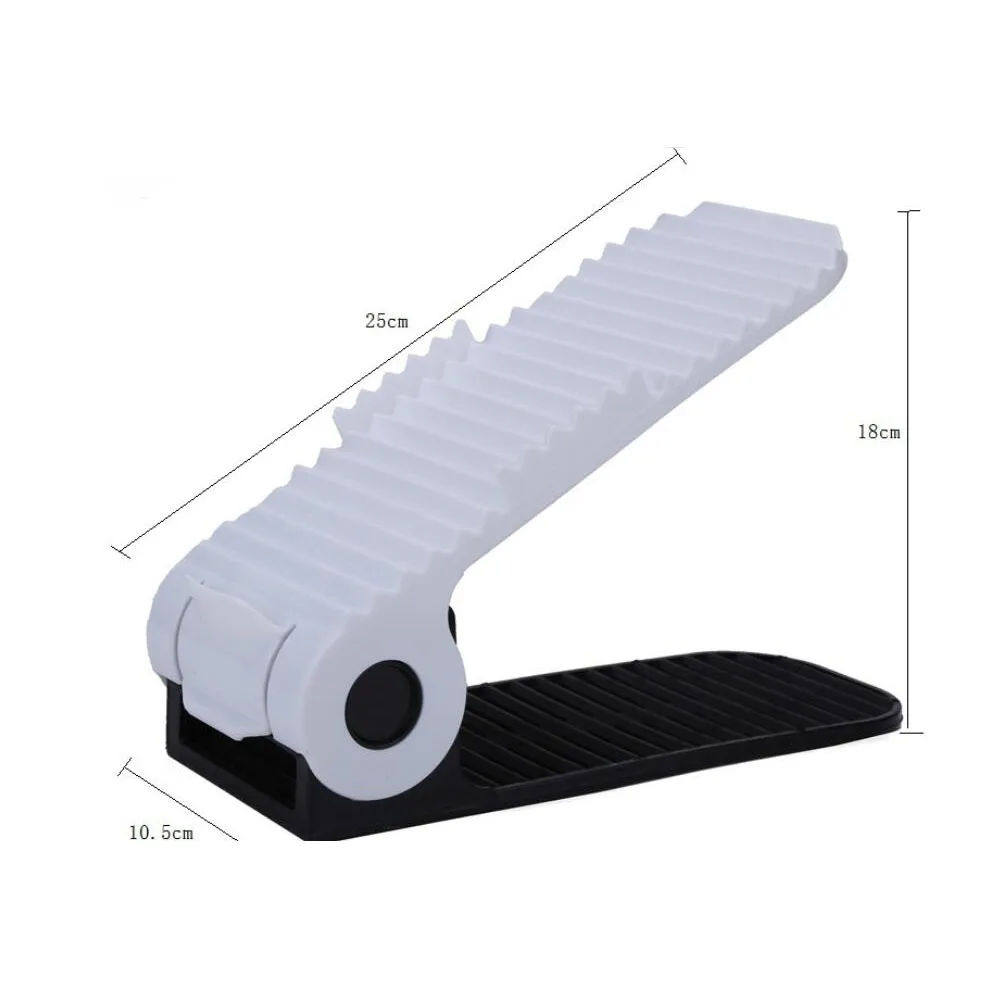 plastic white and black Shoe Slots Organizer Space Saver(SW2018052)