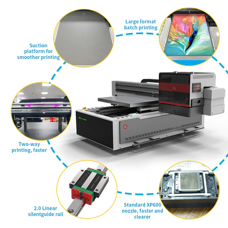 Wholesale 6090 UV Printer Top Sale UV Flatbed Printer A1 Size Inkjet Printers For Phone Case Poster Printing Machine