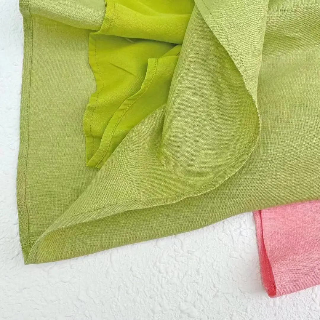 Wom Clothes Lady Mini Dress Summer Casual Women Clothing Waistless Linen Mini Dress Round Neck Long Sleeve Natural Woven Simple