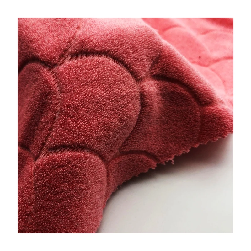 2024 Fish scale pattern knitted 75%Cotton 25%Polyester jacquard towel french terry fabric for bikini bath towel bathrobe