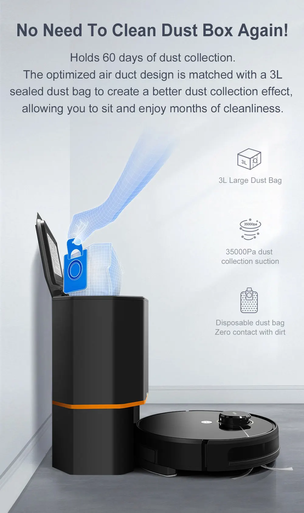 X8 PRO+ Robot Vacuum Cleaner & Mop Combo, Self Empty, Laser Lidar Navigate, Multi-floor Map,5000KPa, 180Min Run