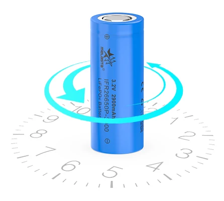 High-Capacity 26650 Lithium Iron Phosphate LiFePo4 Rechargeable Battery Cell  3.2V, 3000mAh