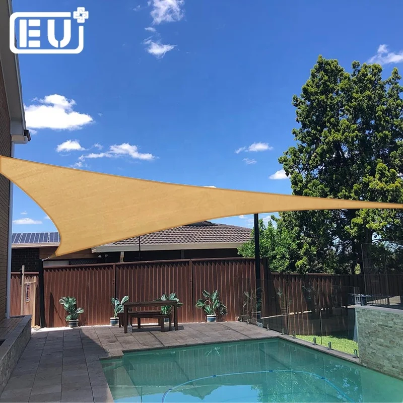 
Triangle HDPE Canvas Outdoor Portable Waterproof Sun Shade Sails Canopy Awning Cover for Patio Backyard Garden Deck Pool Carport 