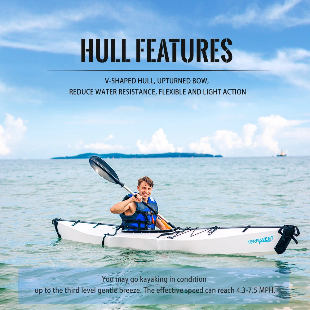 
Terravent K1 Plastic canoe Portable kayak de pesca Mini Folding Foldable ORU kayak one person canoe/kayak for sale 