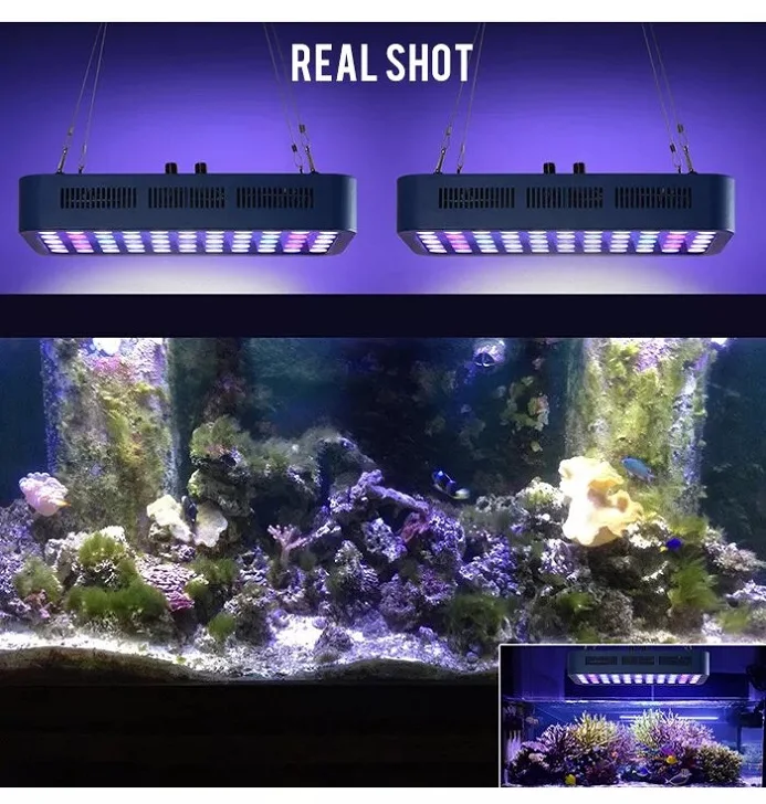 wifi control  coral reef 165w dimmable three channels five models fish tank planted aquarium light led