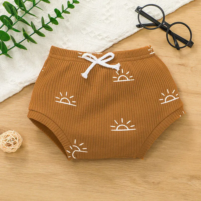 Newborn Infant Baby 2pcs Summer Outfit Casual Set Short Sleeve Sun Print Tops knickers Set