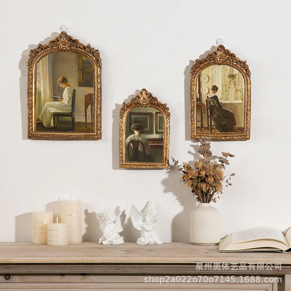 European vintage classical resin photo frame household  literature and art light extravagant relief picture frame
