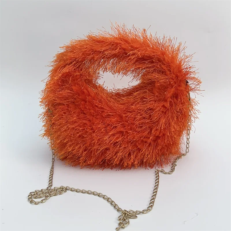 Popular Ladies Mongolian Fur Bag Fashion Party Clutch Bag Fluffy Purses And Handbags fuzzy fluffy crossbody sling bag