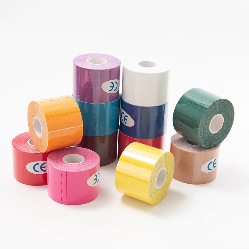 Latex Free Pure Elastic Cotton Pre cut Kinesiology Sports Tape Athletic Tape 5CM