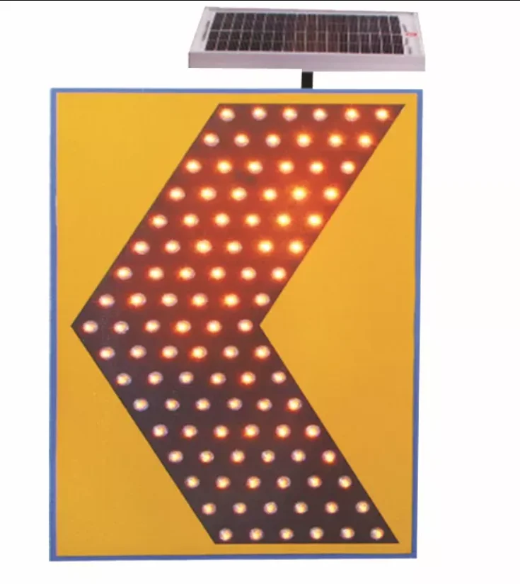 Solar Power Blinking Warning Light Left Turn Only Traffic Sign