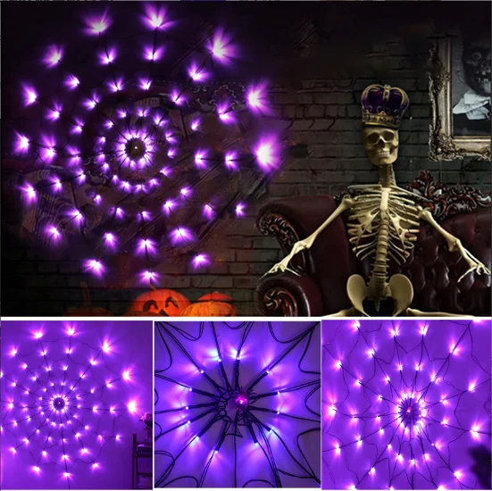 Halloween Spider Web Lights for Spooky Indoor Atmosphere Creation