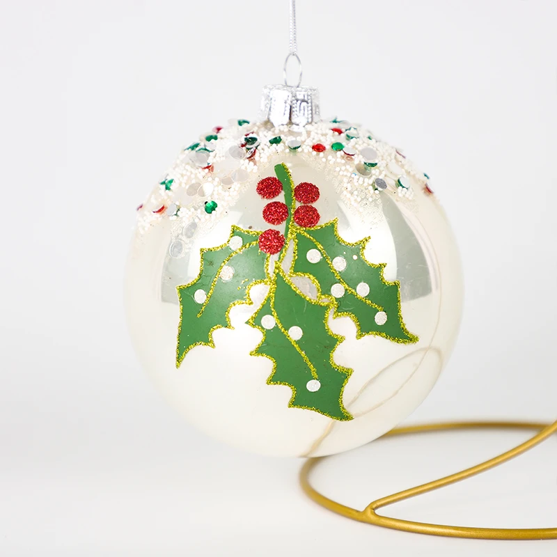 2024 Wholesale Custom Design 8cm Ornaments 6pcs Decorating Christmas Baubles Glass Christmas Ball For Xmas Tree Decoration