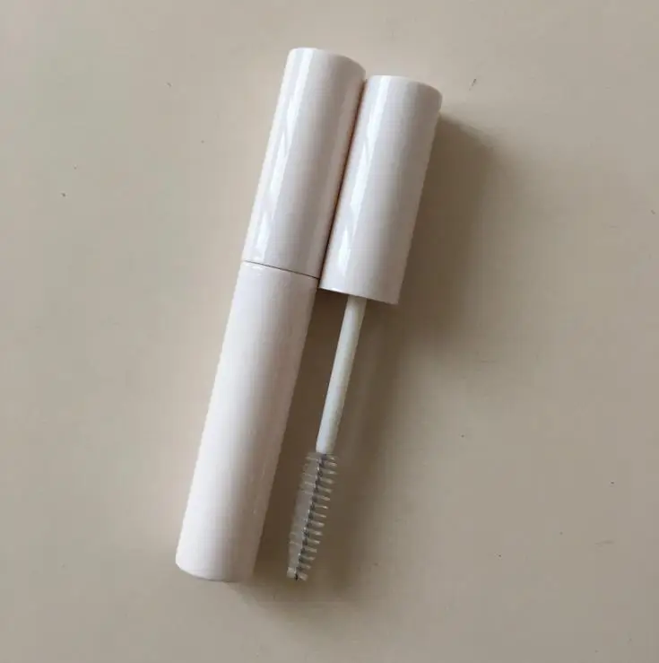 Wholesale 10ml Plastic Clear/frosted/white empty lip gloss/mascara/eyeliner wand tube bottle with white cap