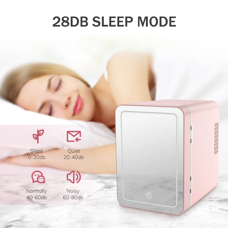 4L Custom small cosmetic beauty skin care makeup 12v refrigerator mini skincare fridge with mirror