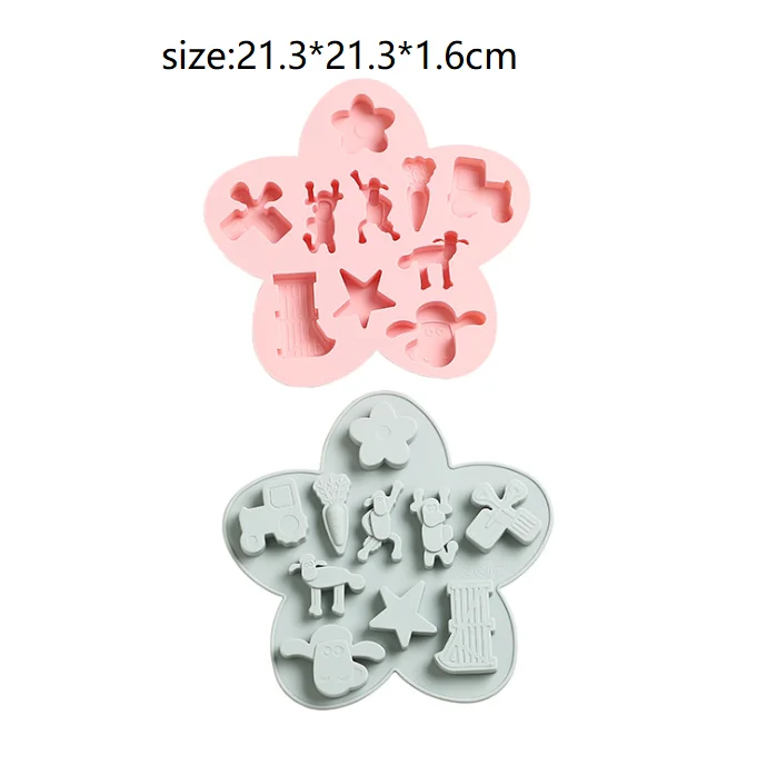 Z245  DIY silicone baking mold cartoon lamb farm chocolate mold cake mold