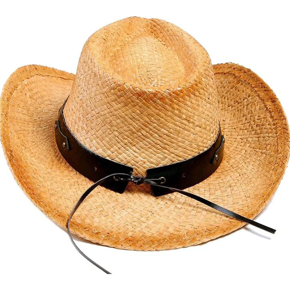 HIgh quality  men summer sun shade western jazz paper cowboy cowgirl hat sombreros de paja straw hat supplier