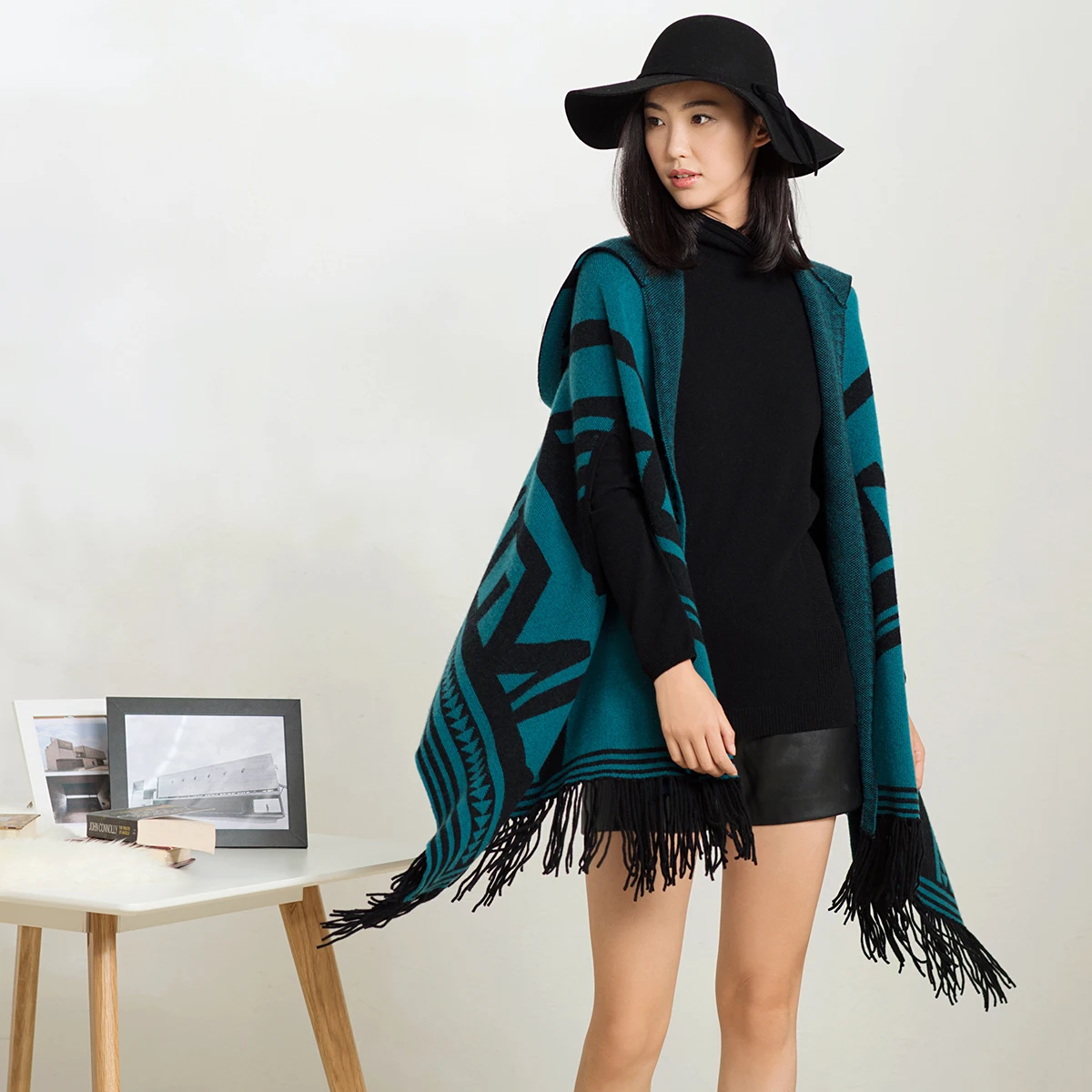 Модный толстый шарф на заказ, Пашмина, пончо, кашемировая шаль