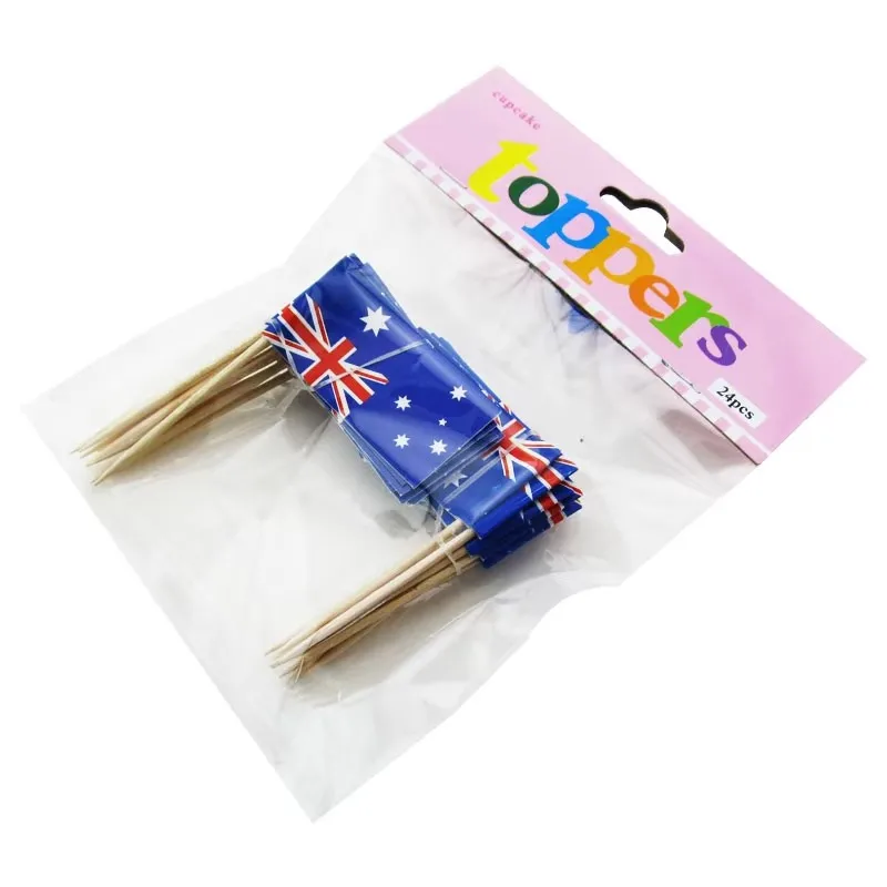Hot sale digital printing Multi Style flag party cake pick cake topppers