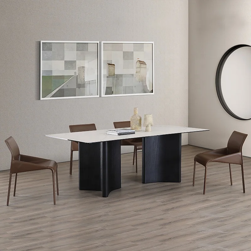 kitchen home furniture dining room table set modern solid wood feet 6 seater luxury dining table sets