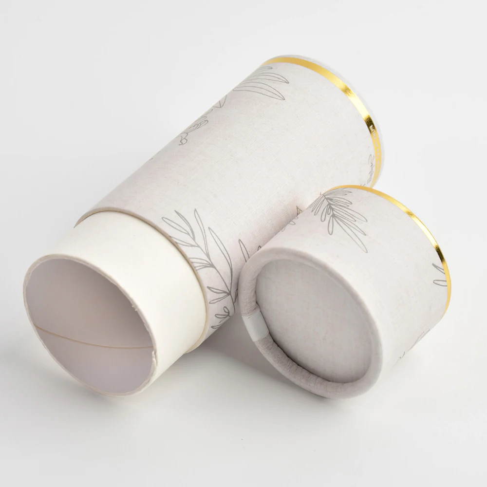 Recycled Cardboard Cylinder round Box Cylindrical Canister Paper Tube Packaging for Beverages & Cosmetics Gift Idea