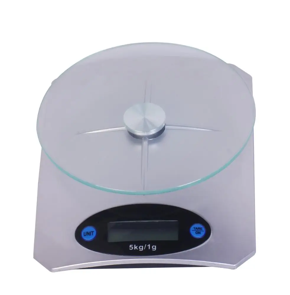 Gray Color LCD Display Kitchen Weighing Scale 5kg/1g Capacity,CE RoHs Certificate Approval.Overload Auto Alarm Sensitive Sensor