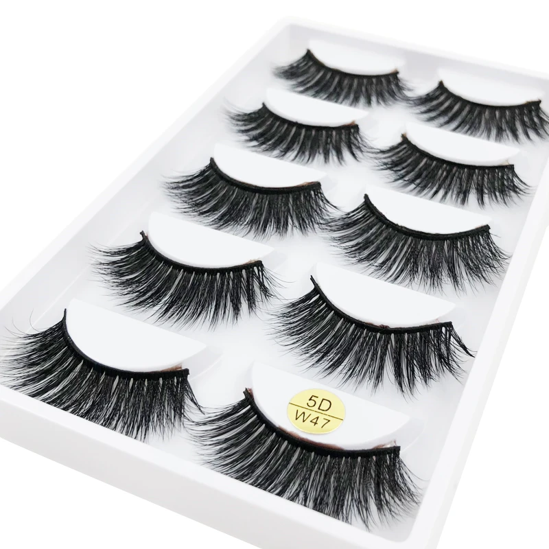 5 Pairs/Tray Handmade Cotton & Silk Protein Reusable Magnetic Eyelashes  Easy to Use with Factory Outlet