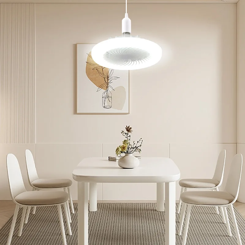 Ceiling Led Fan Light Moving Head Intelligent Dimming E27 Fan Bulb Home Decor 360 Rotating Remote Control Modern Ceiling Fan