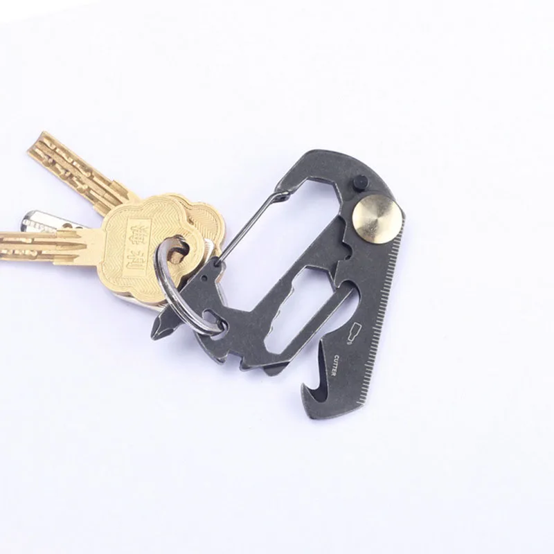 COG Double-layer Multi-function Tool Wrench Creative Keychain Carabiner