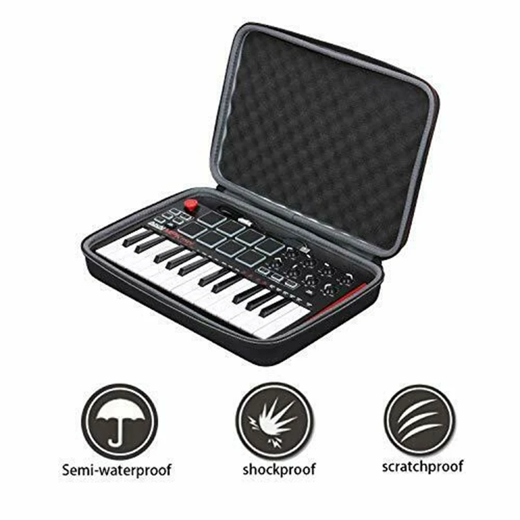 OEM&ODM factory custom portable dustproof electronic equipment protection eva case for akai mpk mini keyboard travel bag