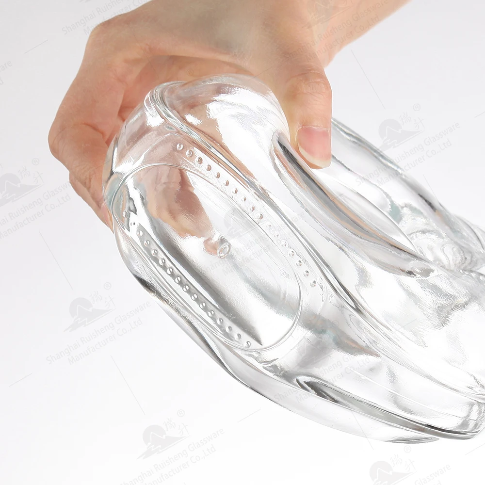 Manufacturer Fancy 700ml Round Crystal Clear XO Brandy Cognac Liqueur Tequila Vodka Whisky Spirits Beverage glass bottles
