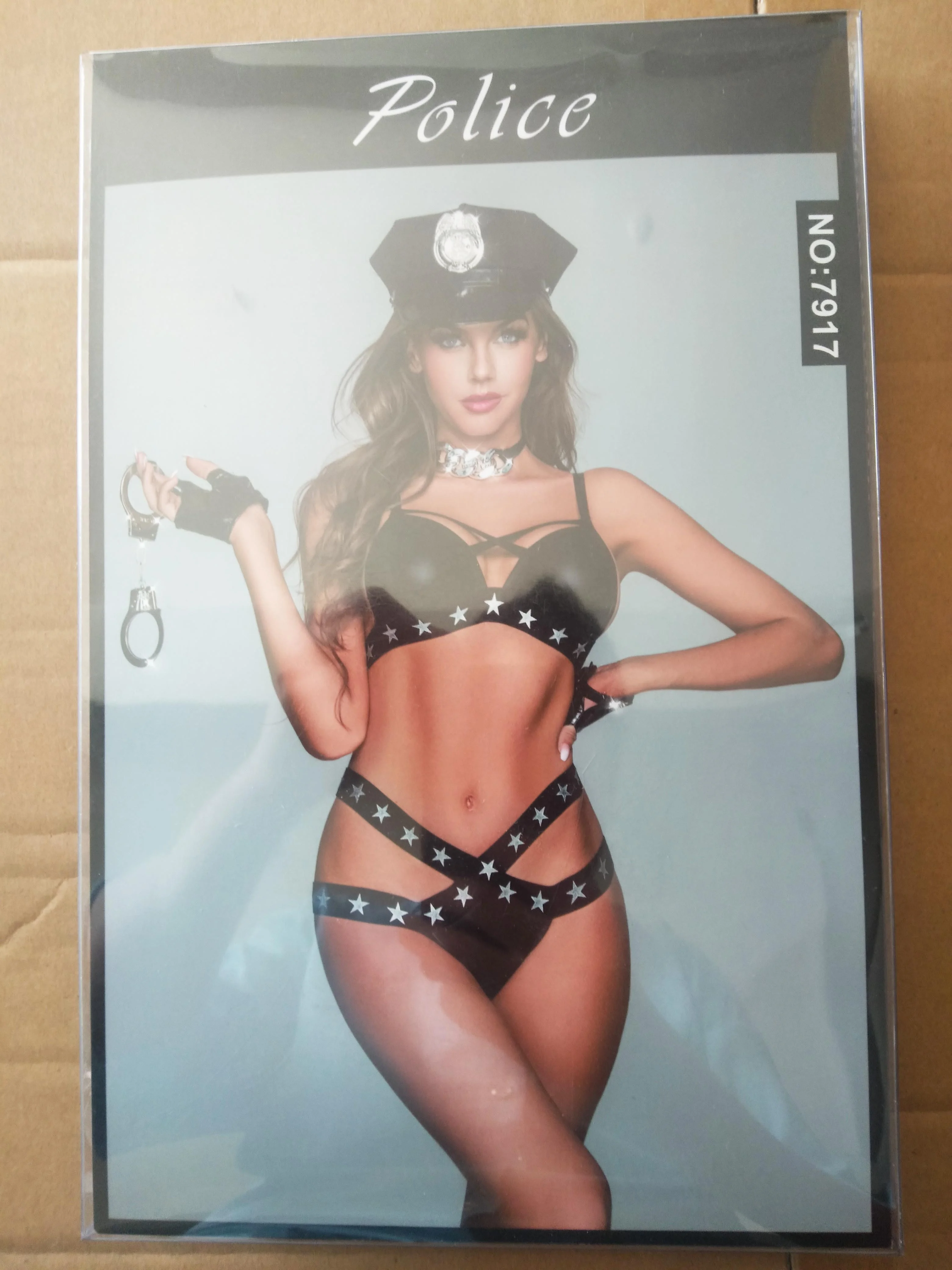 Женский костюм полиции на Хэллоуин комплект из бюстгальтера и трусов сексуальная полицейская Униформа с кепкой