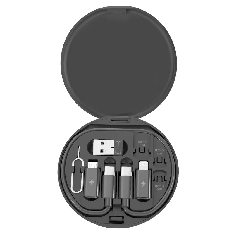 Portable Travel Charging Kit with Universal Adapter and Built-In Mirror for Convenience and Compact Design