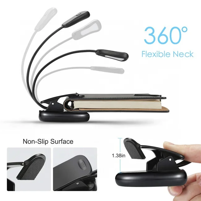 Book Light Eye-Care Clip Warm USB rechargeable book light