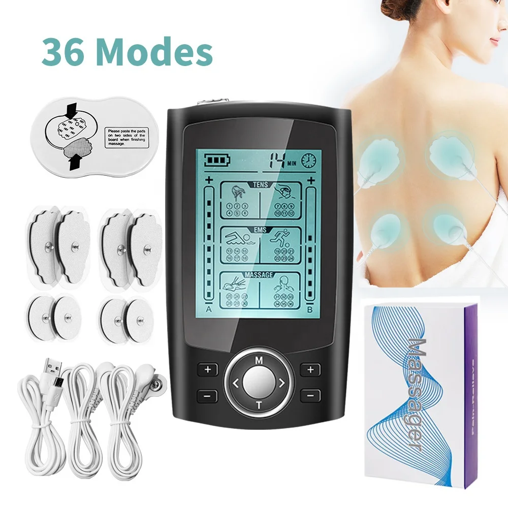 36 Mode Electric Acupuncture Therapy Pain Relief Dual Channel Pulse Body Massager Tens Unit Ems Muscle Stimulator Machine