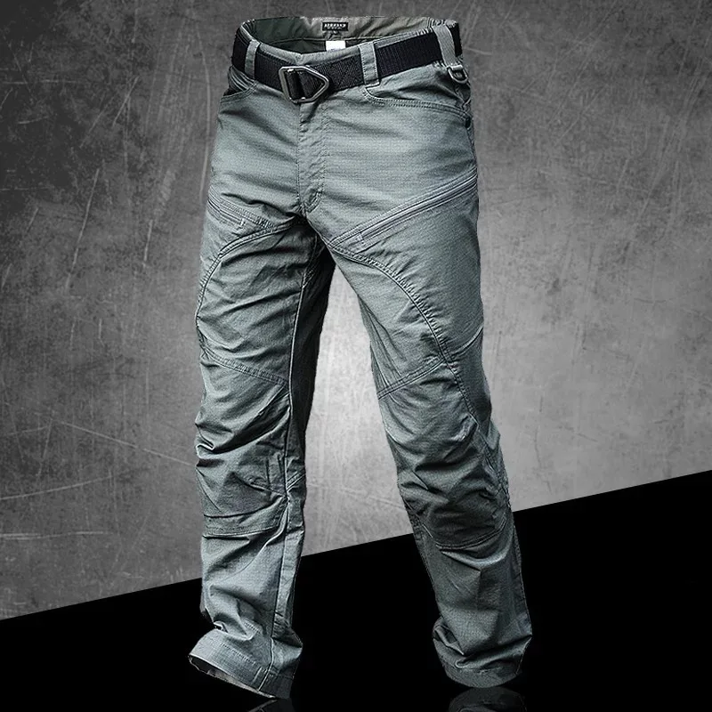 Wear-resistant Tactical Pants Waterproof Training Pants Outdoor Mountaineering Stormy Pants Straight Tube Overalls Camo Men