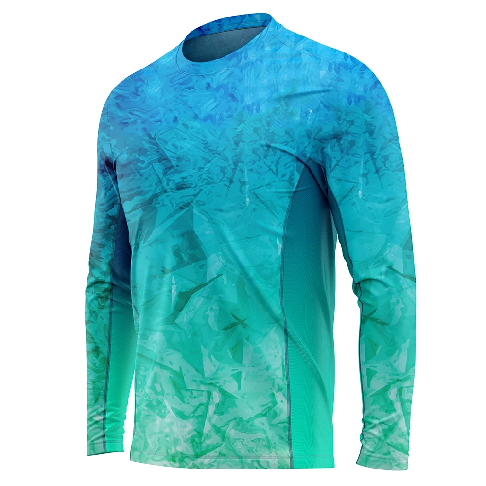 UPF50 Anti-Uv Customized Fishing Shirt Design Sublimated Fishing Hunting Jersey Wear Summer Mens Fishing Apparel