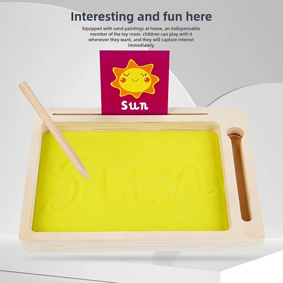 Wholesale Custom Montessori Teaching Aids Toy Wooden Sand Scraping Box Writing Practice Early Child Educational Toys For Kids