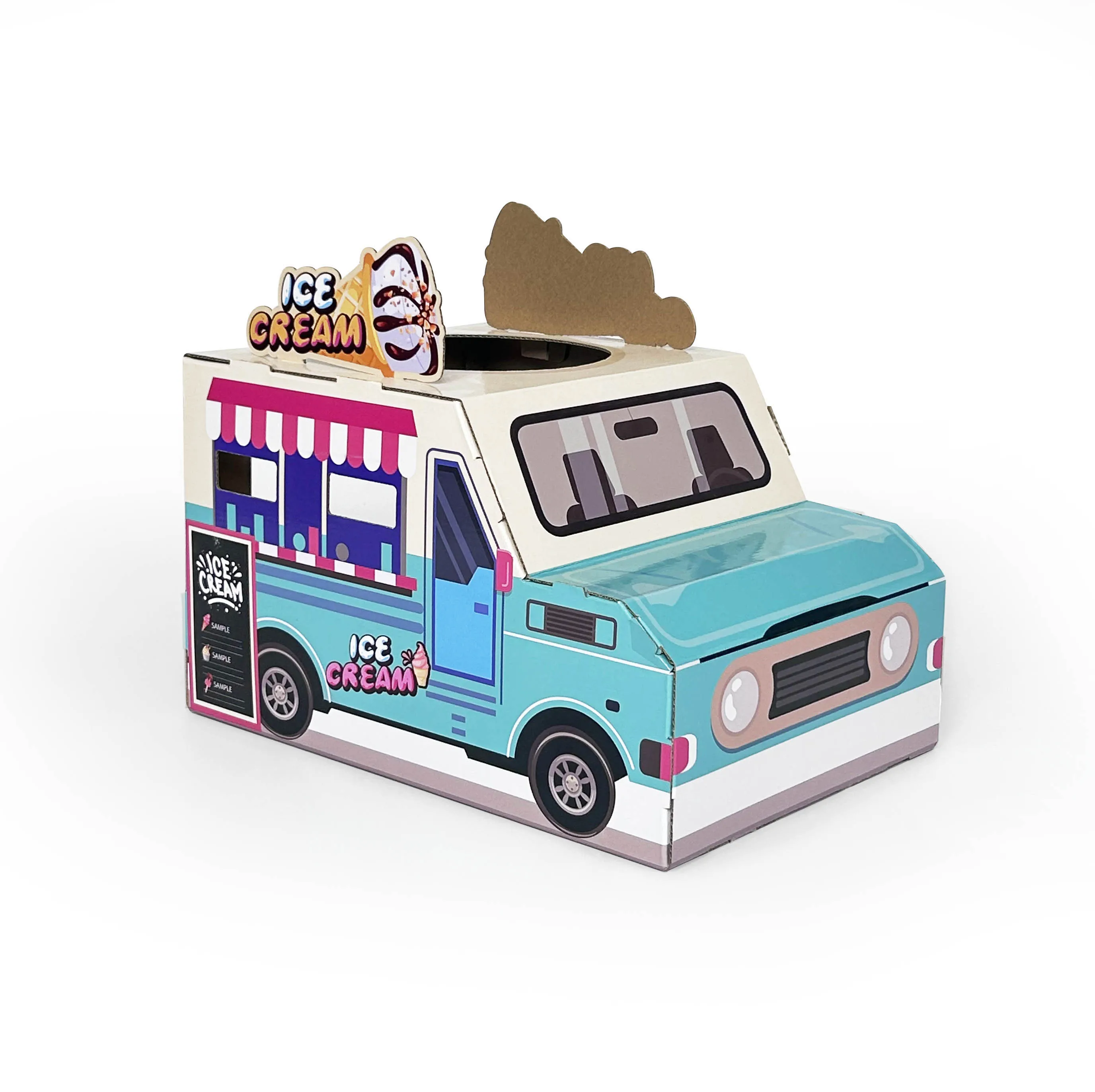 New Design Custom Cat Villa House Condos Portable Cardboard Paper Scratcher Indoor Box Cat House