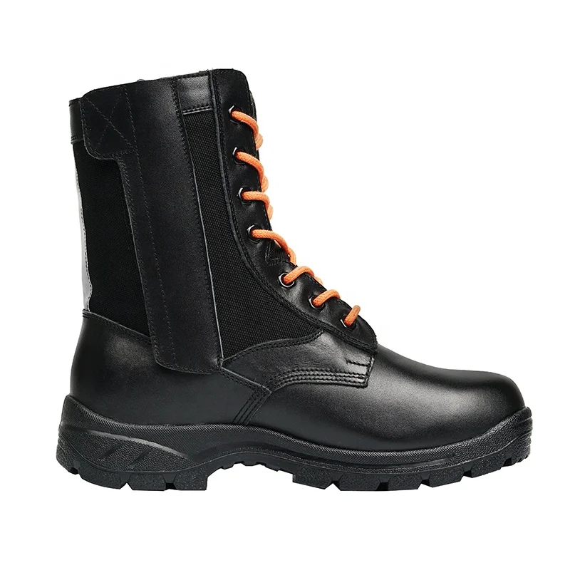 Factory OEM Leather Anti- puncture Waterproof Safety Shoes Fire Rescue Protective Boots Work Boots