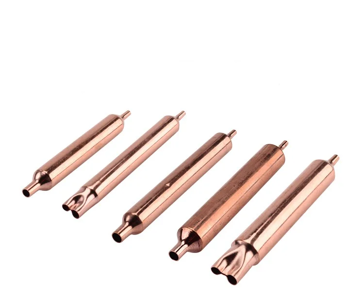 FILTRO DESHIDRATADOR 10 15 20 25 GRS. COLILLAS Y VALVULA DE ACCESO  copper drier filter with whip